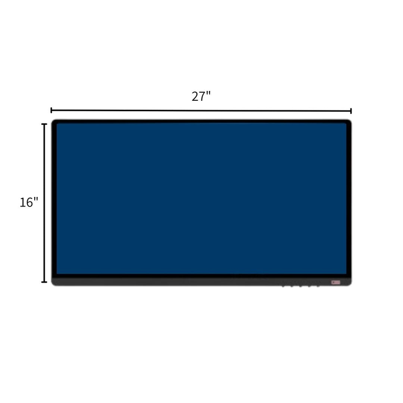 27 inch 4K touch screen monitor dimensions of 27 inches wide by 16 inches tall.