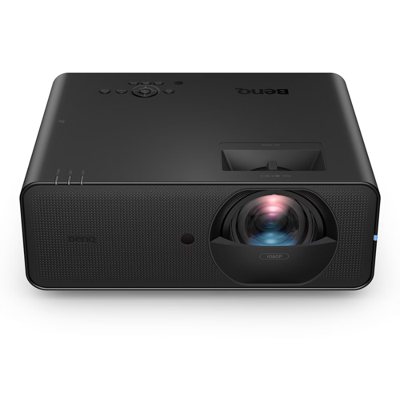 BenQ LH860ST 5000-Lumen 1080P Ultra Short Throw Laser Golf Simulator Projector slight top view.