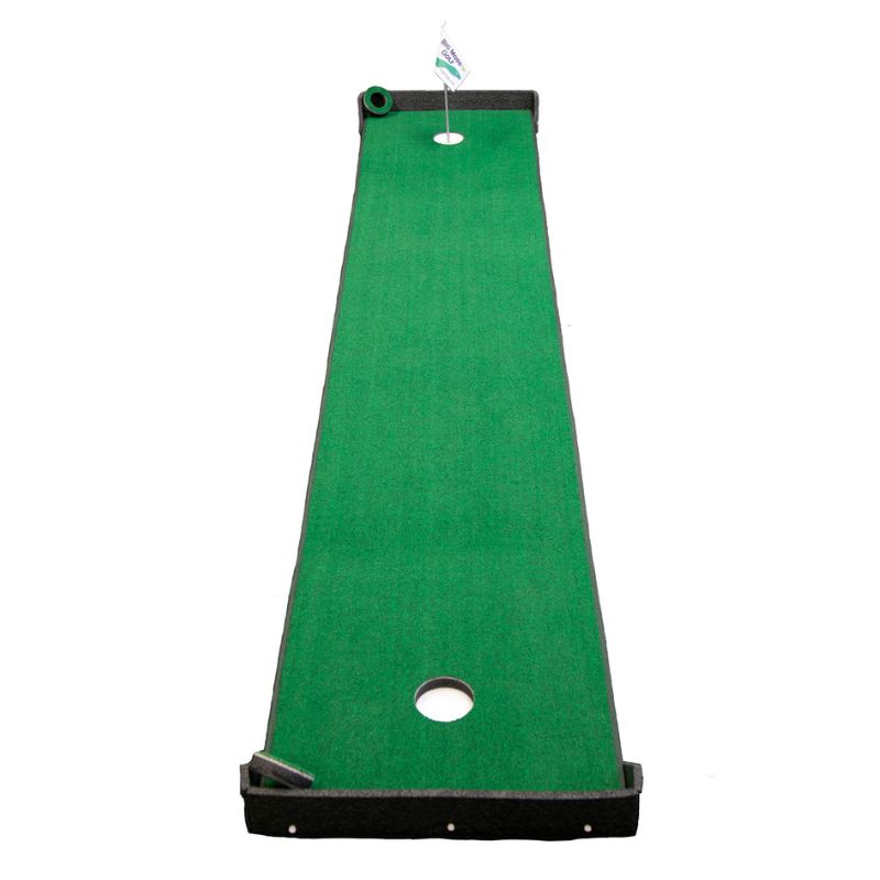 Big Moss Golf TW Series 10 V2 10x2 foot putting green with flag stick.