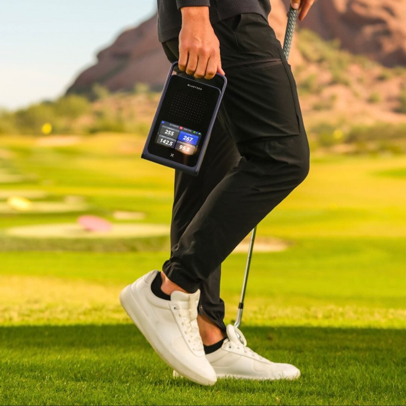 Blue Tees Rainmaker Launch Monitor portable handheld design.