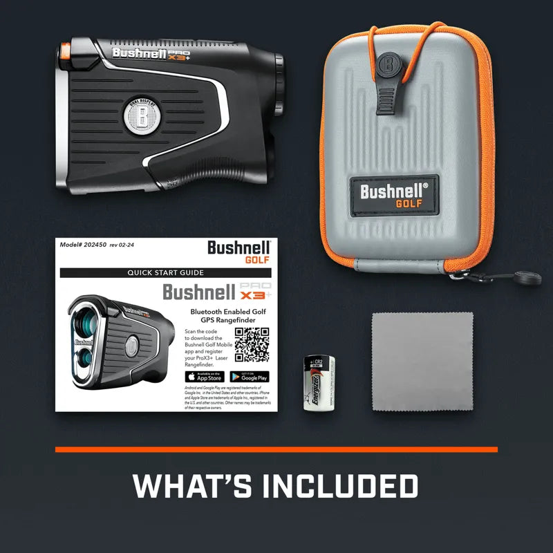 Bushnell Pro X3 Plus LINK box contents case guide battery.