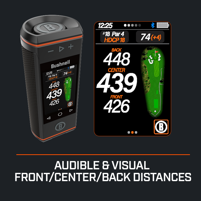 Bushnell Wingman HD audible and visual front center back distances.