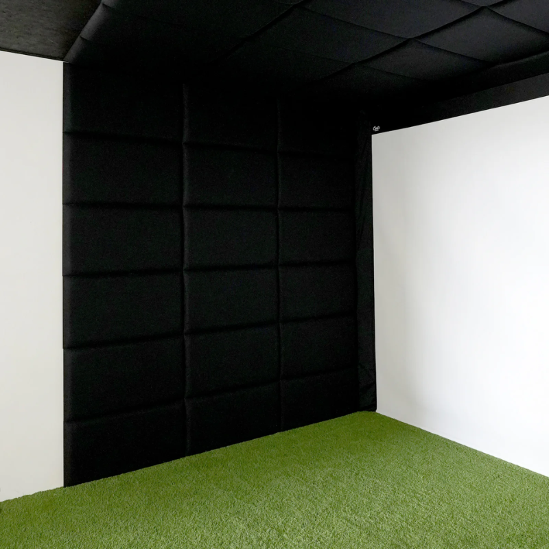 Carl's Place Built-In Golf Room Kit with Padded Walls and Ceiling Panels.