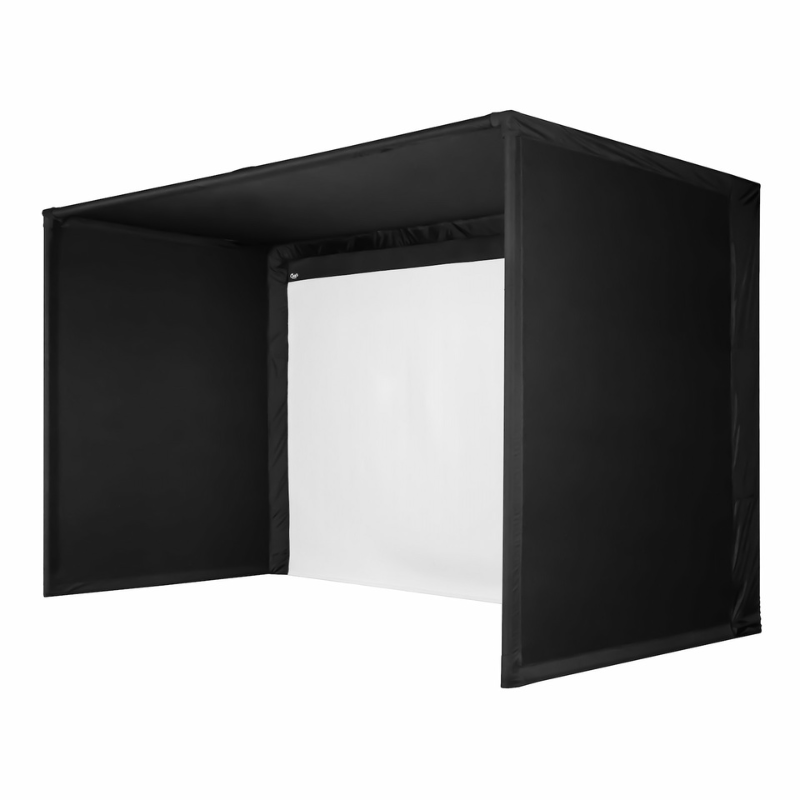 Carl's Place Back Cover Kit installed on a Pro Golf Simulator Enclosure.