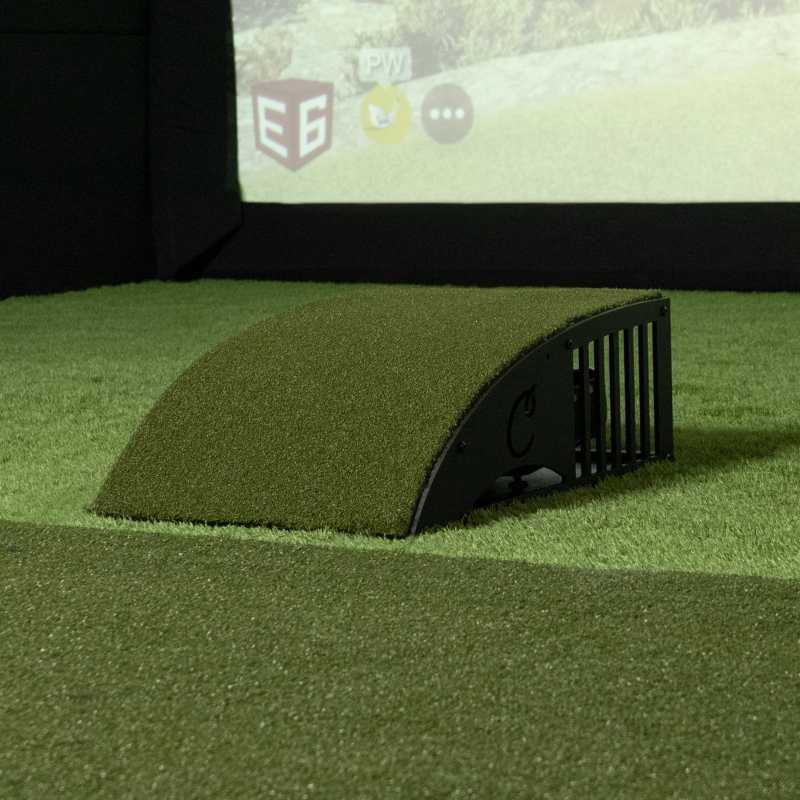 Carl's Place Floor Mounted Projector Enclosure rear view with mat and simulator.