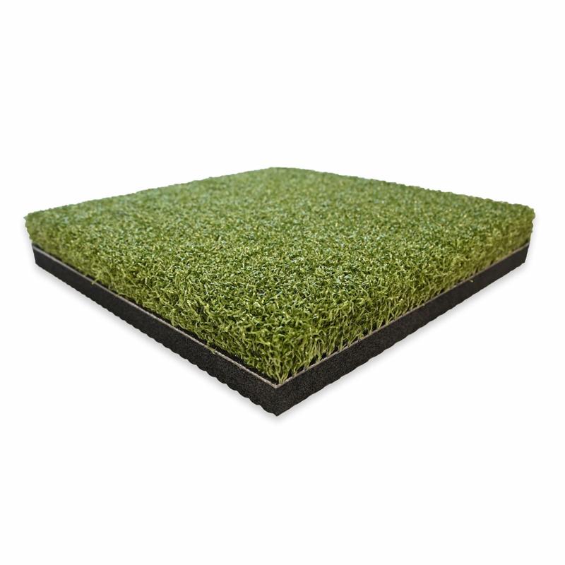 Carls Place HotShot Trouble Mat Converter angled view layered green turf black base.