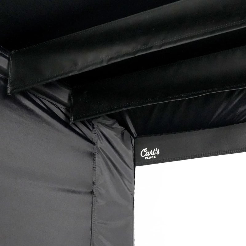 Carl's Place Safety Baffle shown on the DIY Golf Simulator Enclosure Kit with Impact Screen.