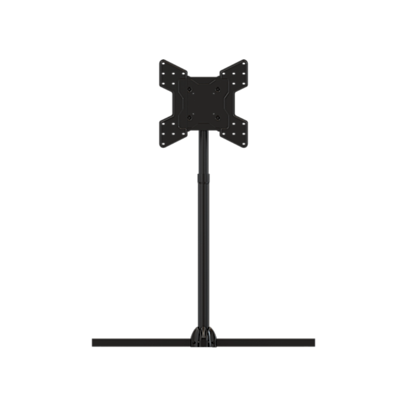 Collapsible Floor Stand for 32" to 75" Displays-front view of the black frame fully upright floor stand.