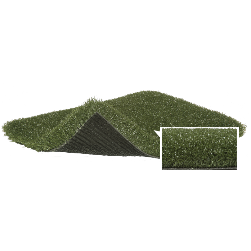 A sample swatch of EZTee Hybrid Hitting Turf.