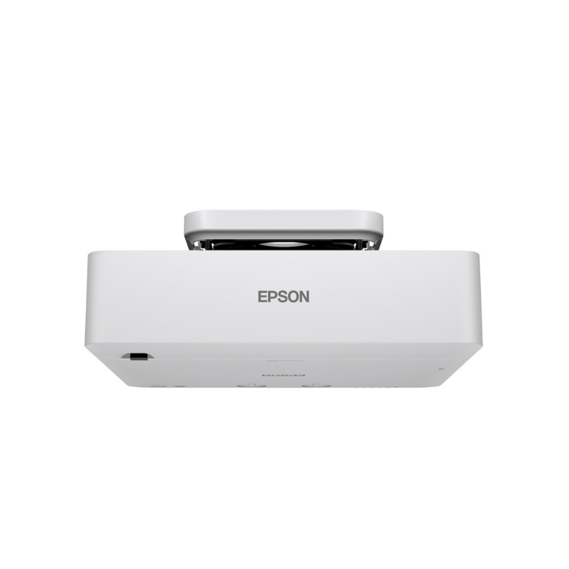 Epson L690E Powerlite 6500-Lumen WUXGA Short Throw 3LCD Laser Projector with 4K Enhancement collapsed mount rear view.