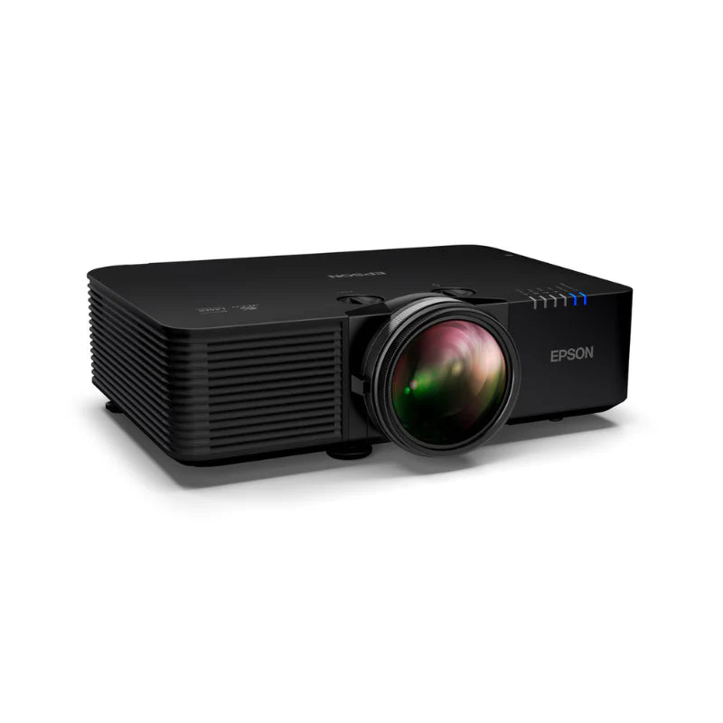 Epson L695SU PowerLite 6200-Lumen WUXGA Short Throw 3LCD Laser Projector angled front right view.