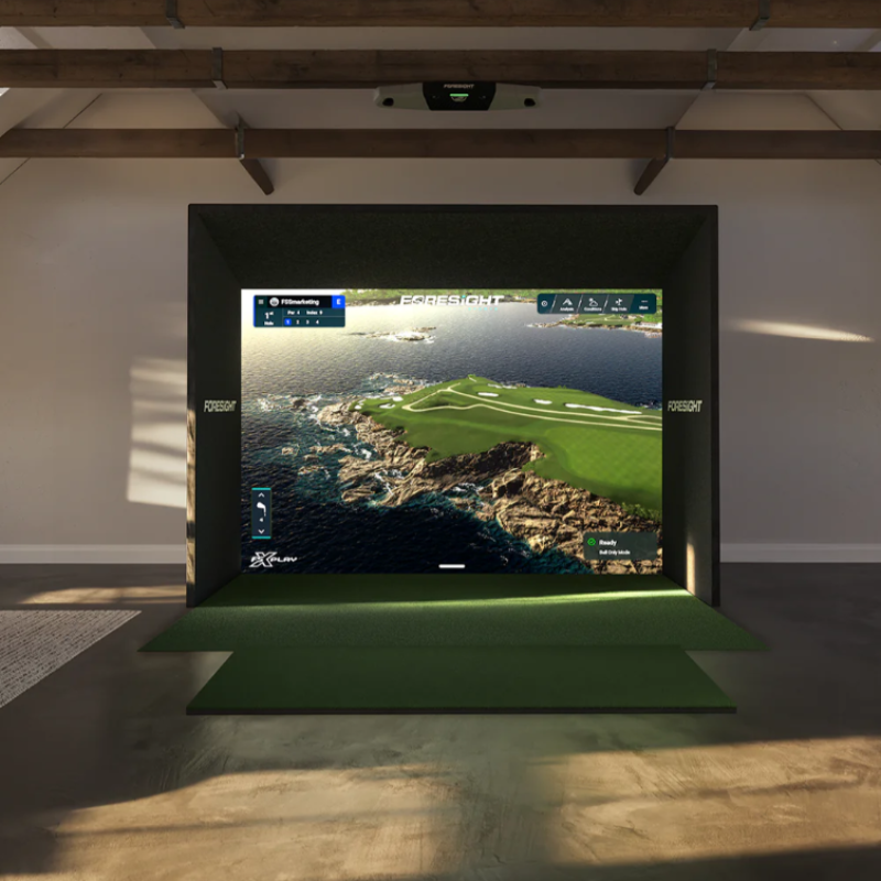 Foresight Sports SIM IN A BOX Custom Golf Simulator Foresight Falcon 12 feet wide.