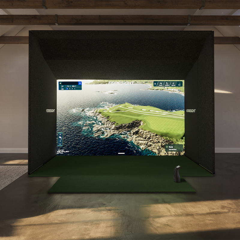 Foresight Sports SIM IN A BOX Custom Golf Simulator GC3 13 feet wide with frame extension.