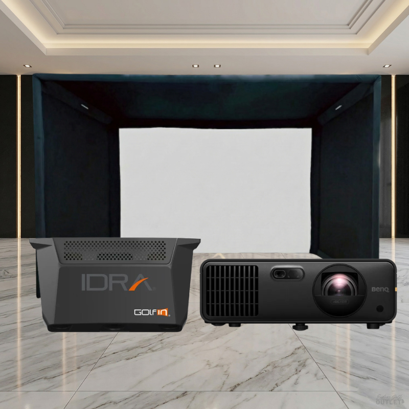 GolfIn IDRA II Launch Monitor Projector SIGPRO Commercial Golf Simulator Enclosure Package