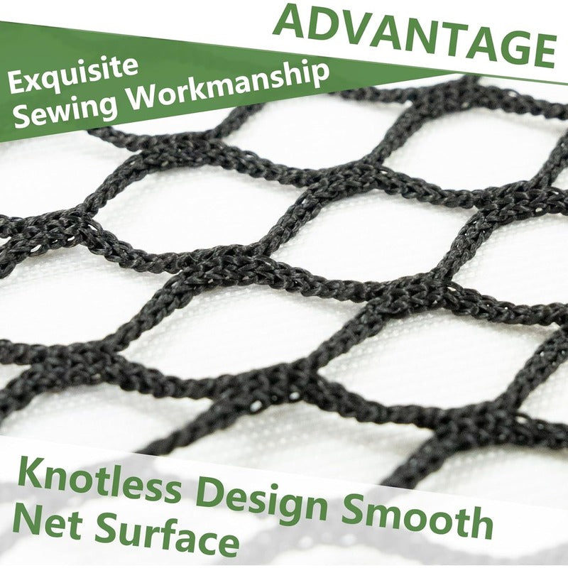 Impact Sports Golf Cage Practice Enclosure close-up of the knotless net showing the smooth, knot-free mesh surface.
