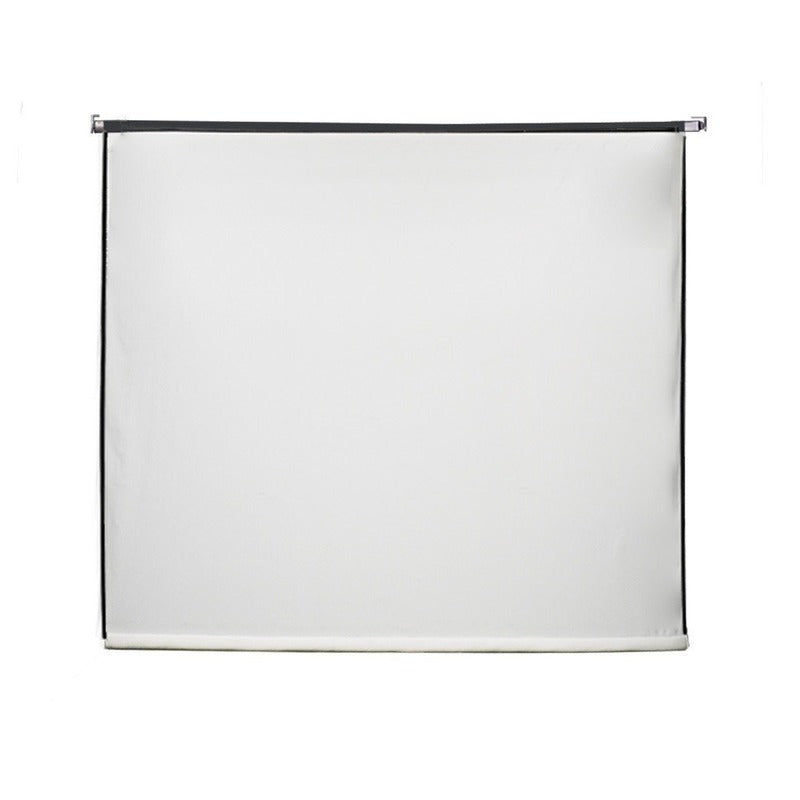 Impact Sports Motorized Retractable Golf Impact Screen hanging from its ceiling roller tube with the mounting end brackets visible.