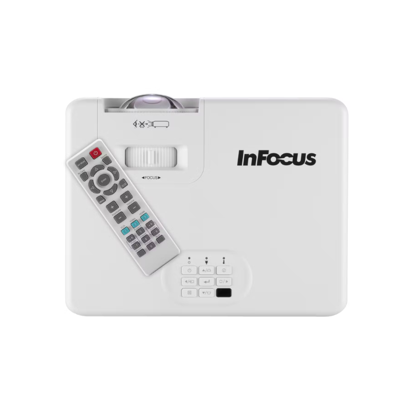 InFocus IN1026ST Nemesis II 4000-Lumen WXGA Short-Throw DLP Laser Projector top view.