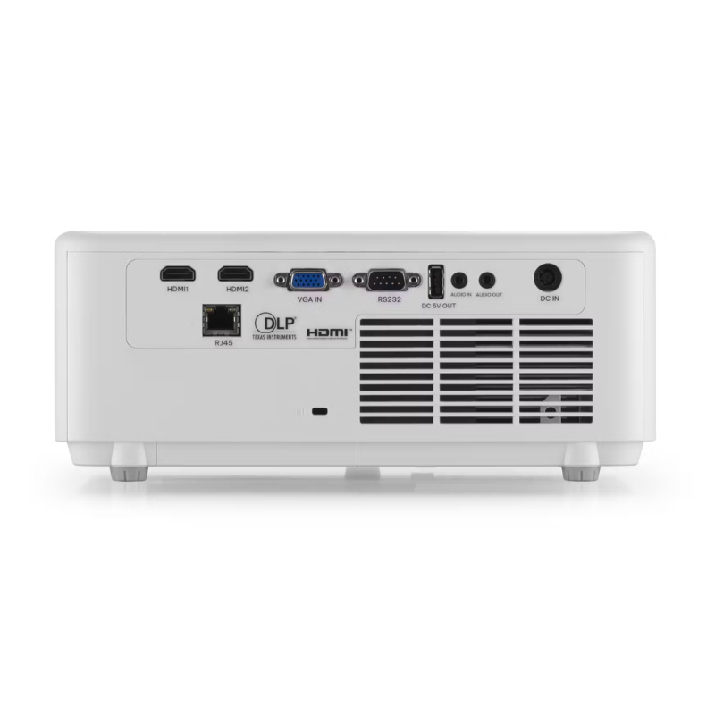 InFocus IN1028ST Nemesis II 4000-Lumen 1080p Short-Throw DLP Laser Projector rear view.