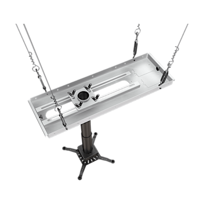 JKS3 Suspended Ceiling Projector Kit with JR3 Universal Adapter overhead view of setup attached to ceiling. 