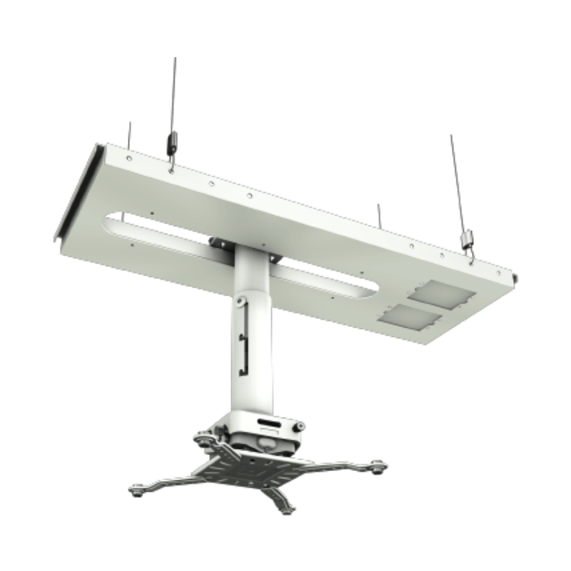 JKS3 Suspended Ceiling Projector Kit with JR3 Universal Adapter side angled view of complete setup.