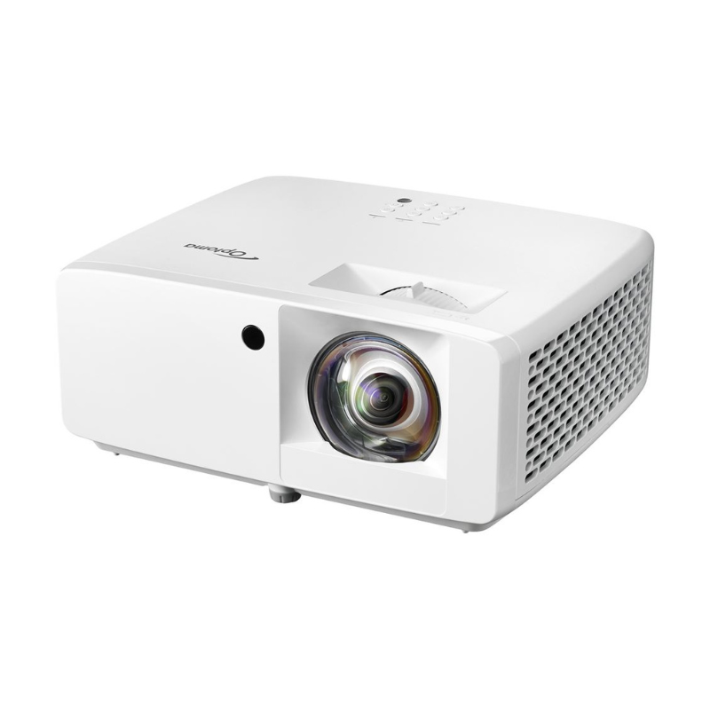 Optoma GT2000HDR 3500 Lumens 1080P Short Throw Golf Simulator Projector right angled view.