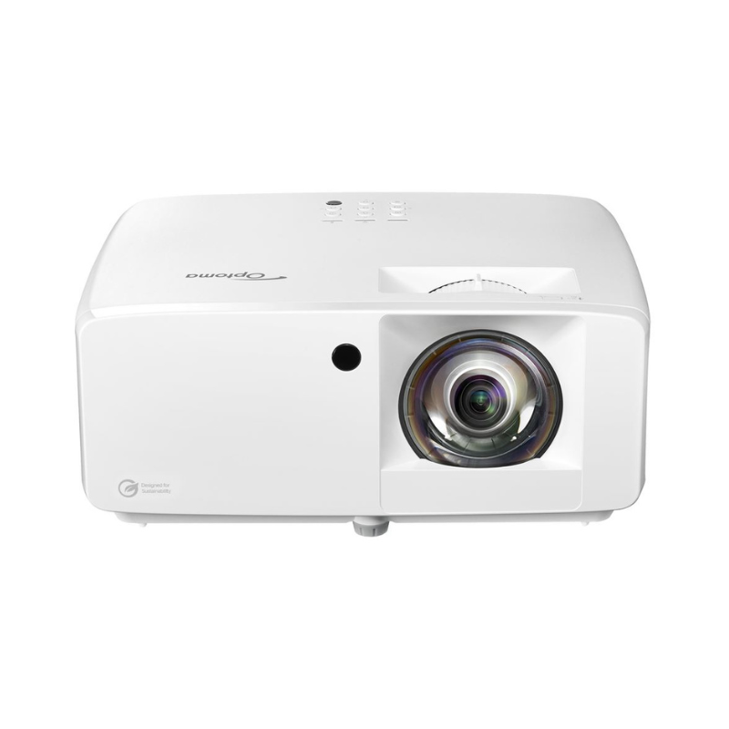 Optoma ZH450ST 4200 Lumens 1080p Short Throw Golf Simulator Projector slight overhead view.