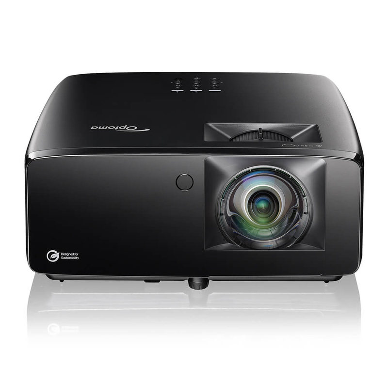 Optoma ZK431ST-B 4100-Lumens 4K UHD Short Throw Golf Simulator Projector front view.