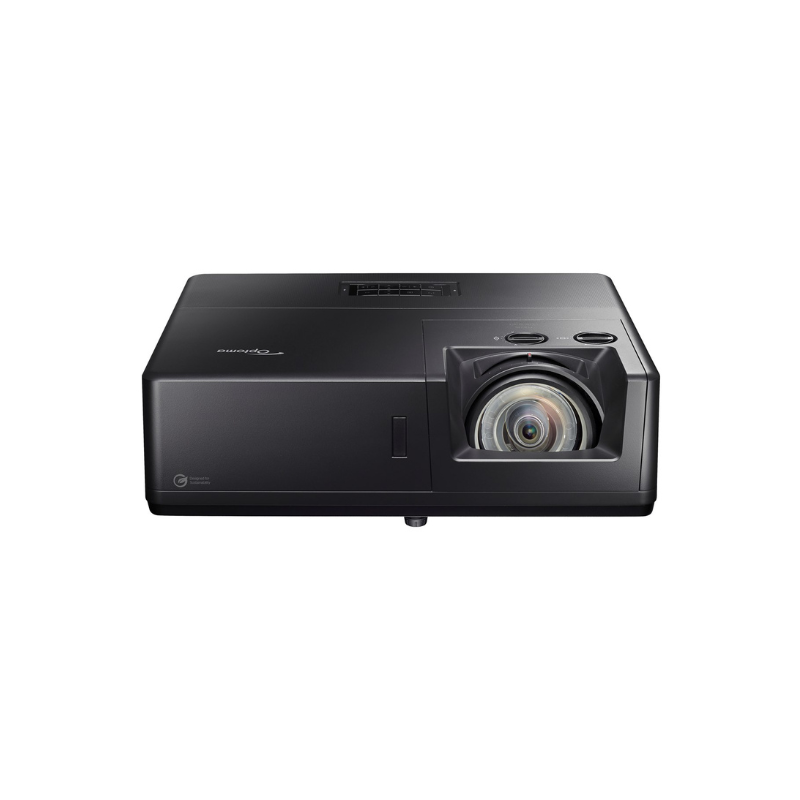 Optoma ZK608TST 4K 6000 Lumens UHD Short Throw Golf Simulator Projector overhead view.