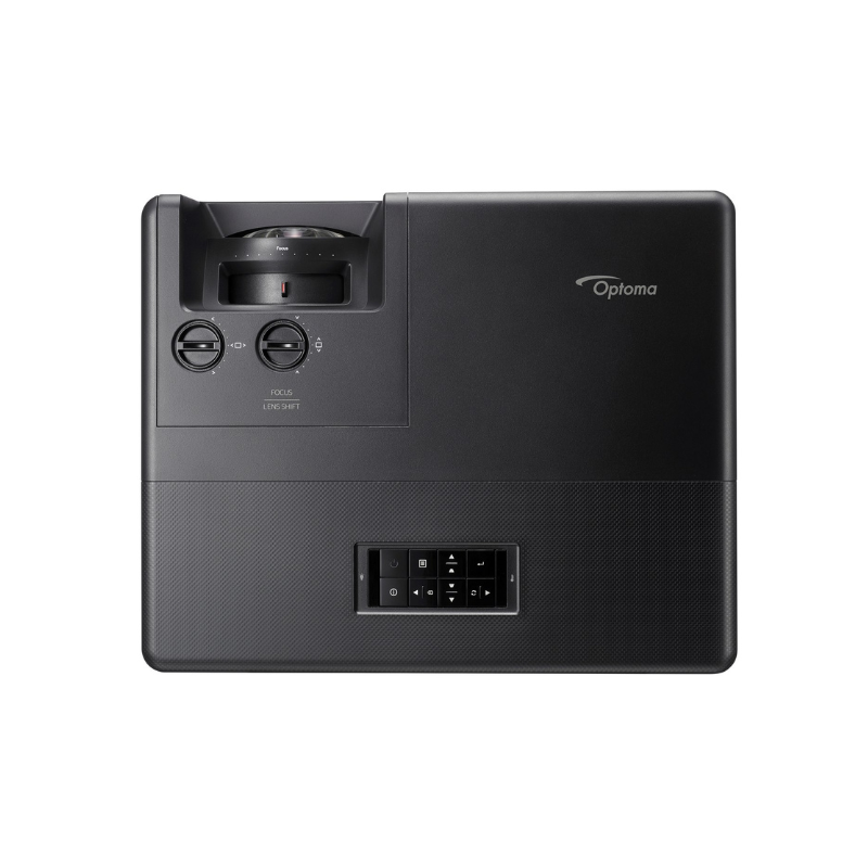 Optoma ZK608TST 4K 6000 Lumens UHD Short Throw Golf Simulator Projector top view.