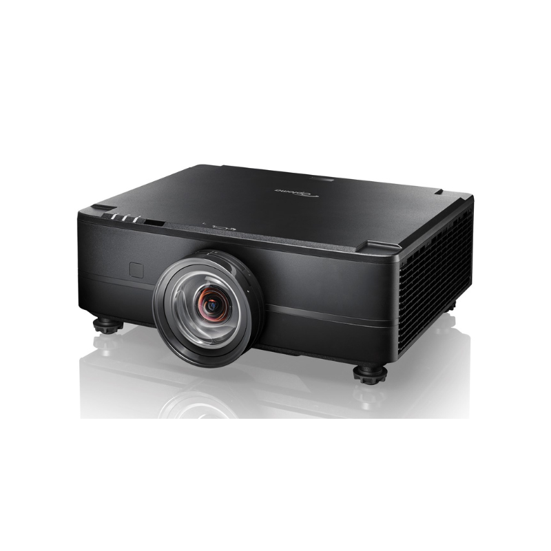 Optoma ZK810TST 8500 Lumens 4K Short Throw Golf Simulator Projector left angled view.