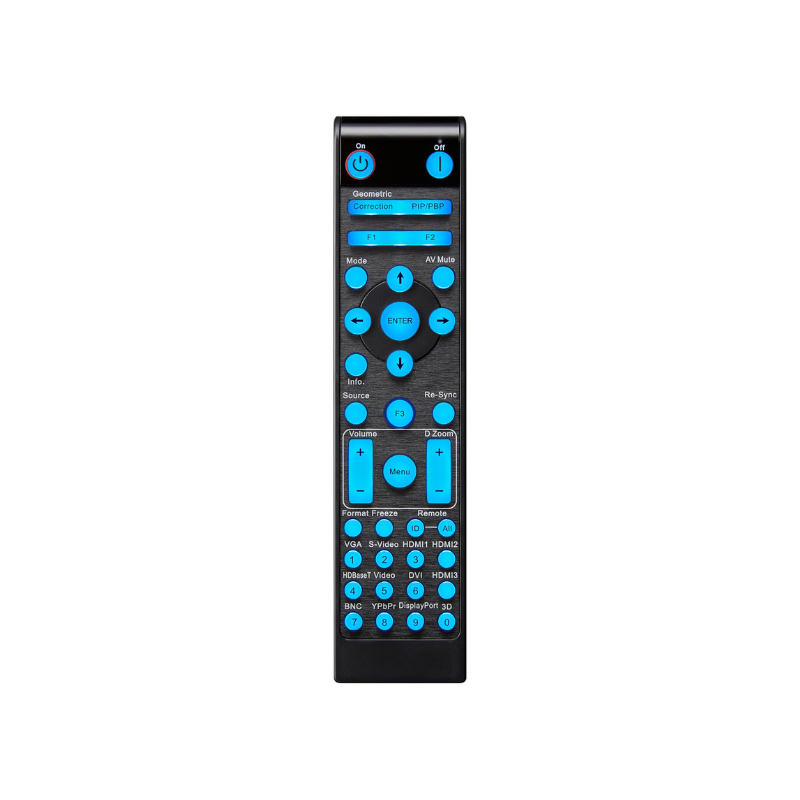 Optoma ZU607TST WUXGA 6000 Lumens WUXGA Short Throw Golf Simulator Projector black remote.