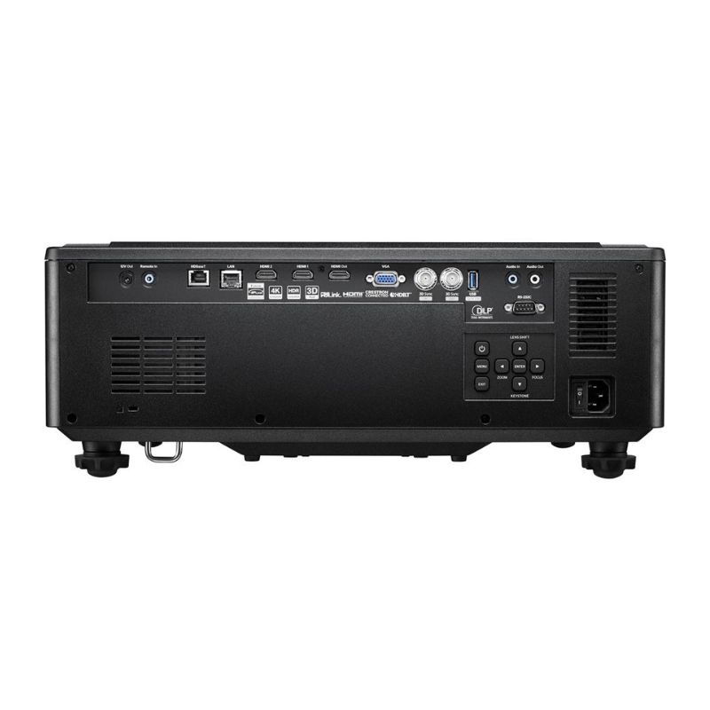 Optoma ZU820TST 8200 Lumens WUXGA Short Throw Golf Simulator Projector rear port view.