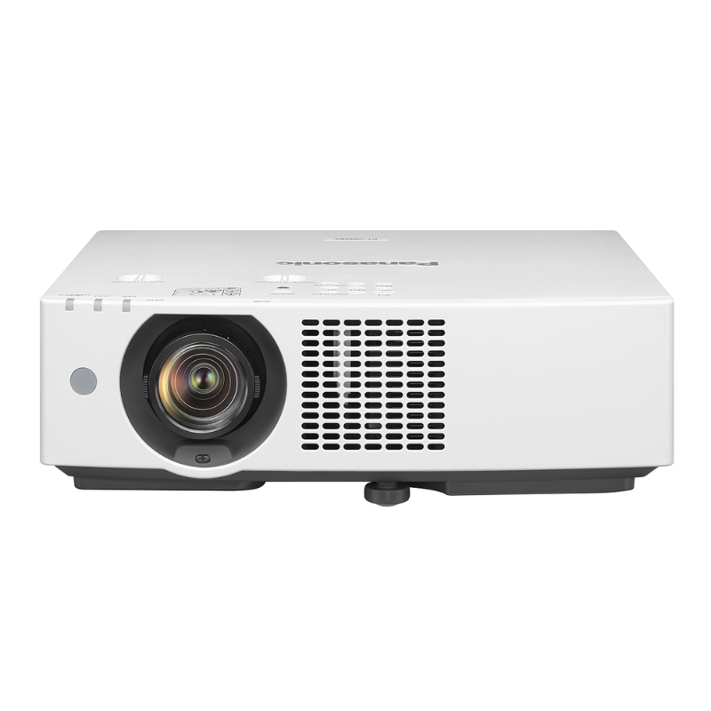 Panasonic PT-VMZ62U7 6500-Lumen WUXGA Normal Throw Golf Simulator Projector front view.