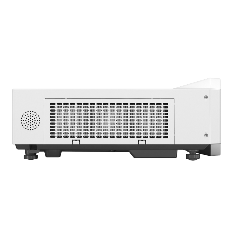 Panasonic PT-VMZ6STU7 6200-Lumen WUXGA Short Throw Golf Simulator Projector left sided view.