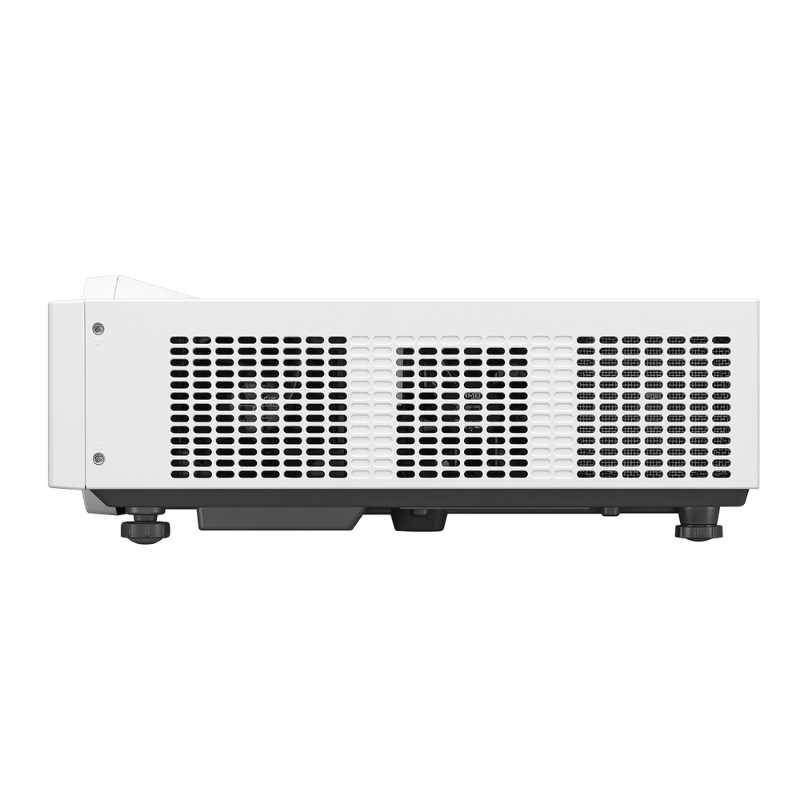Panasonic PT-VMZ7STU7 7000-Lumen WUXGA Short Throw Golf Simulator Projector right sided view.