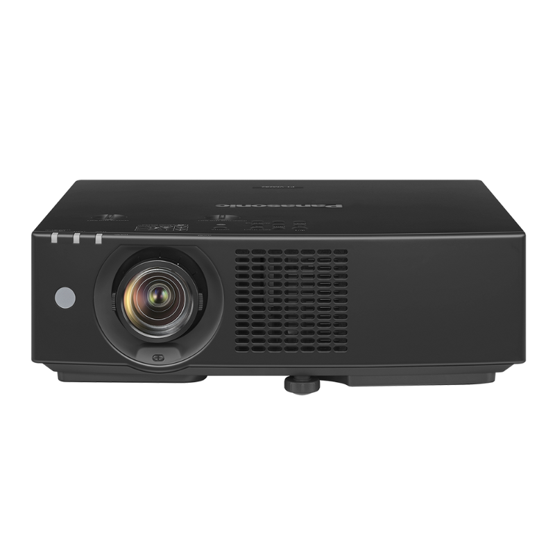 Panasonic PT-VMZ82BU7 8000-Lumen WUXGA Normal Throw Golf Simulator Projector front view.