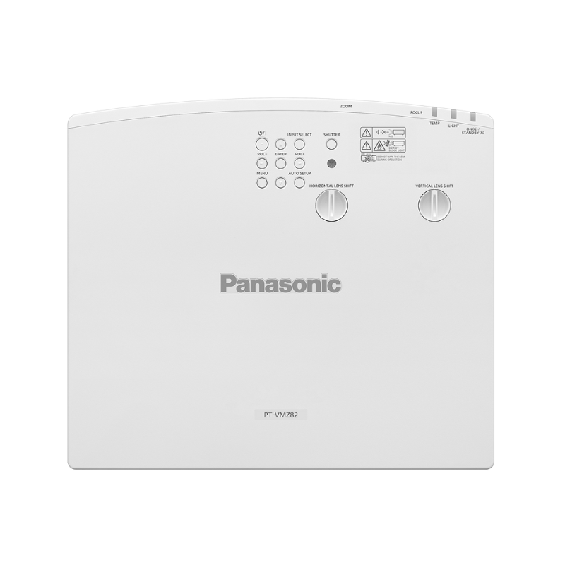 Panasonic PT-VMZ82U7 8000-Lumen WUXGA Normal Throw Golf Simulator Projector top view.