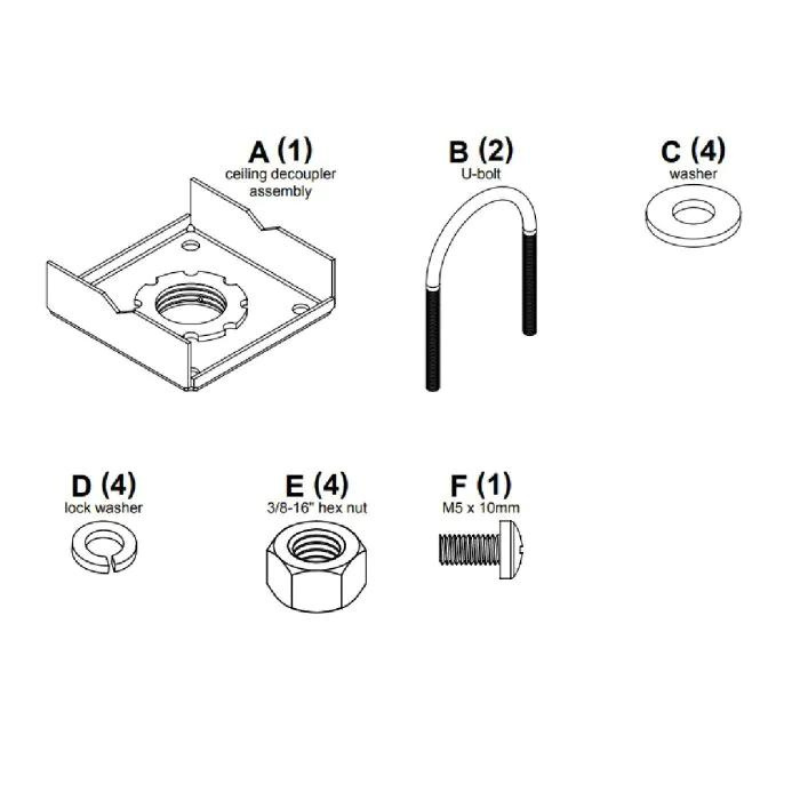 Frame-Mount Projector Mounting Kit frame pieces.