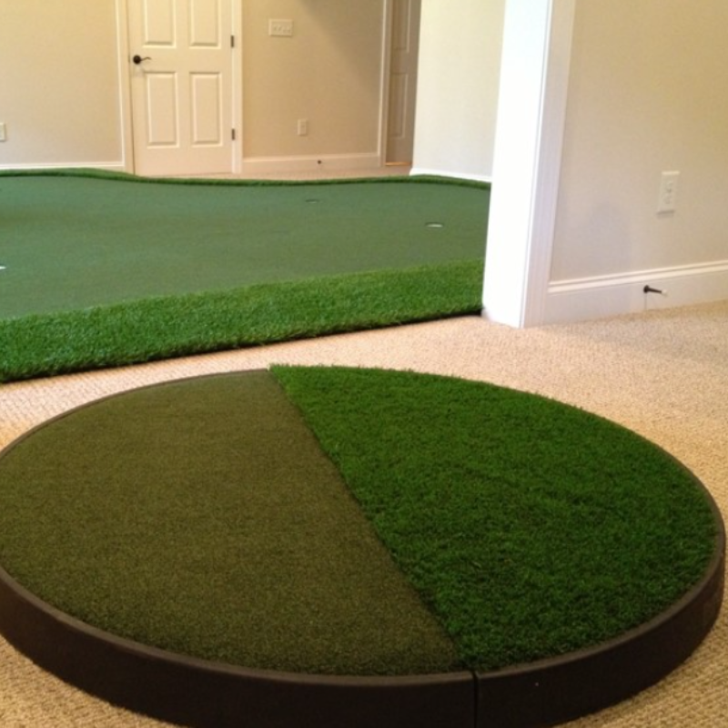 Pro Putt Systems Multi Surface Chipping Pad indoor setup on carpeted floor.