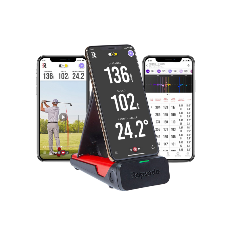 Rapsodo Mobile Launch Monitor user interface views.