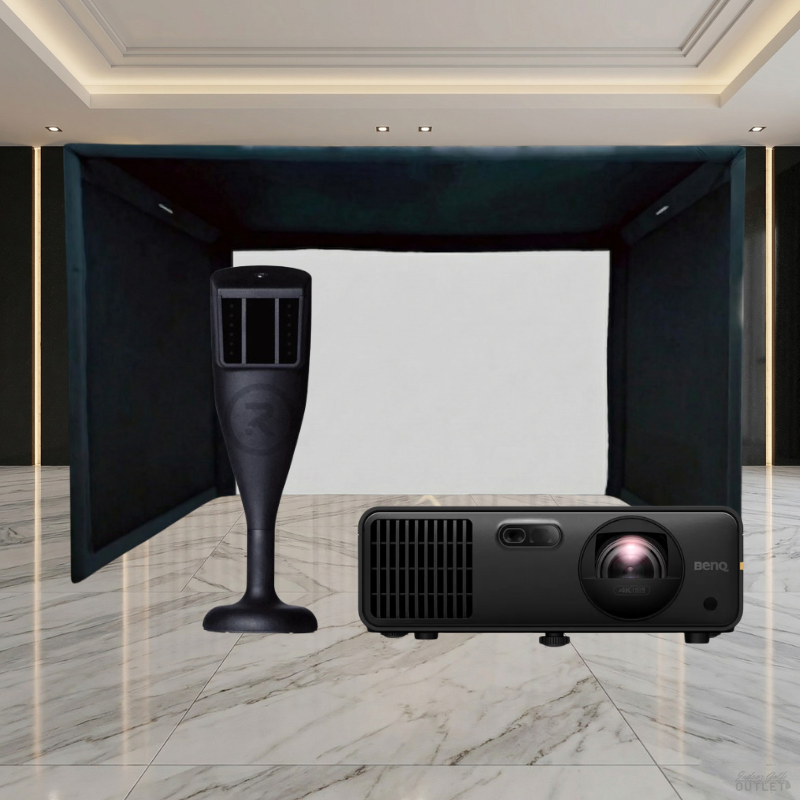 Red Stakes Golf One Launch Monitor Projector SIGPRO Commercial Golf Simulator Enclosure Package