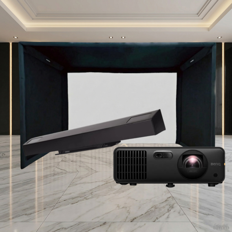 Red Stakes Golf Pro Launch Monitor Projector SIGPRO Commercial Golf Simulator Enclosure Package