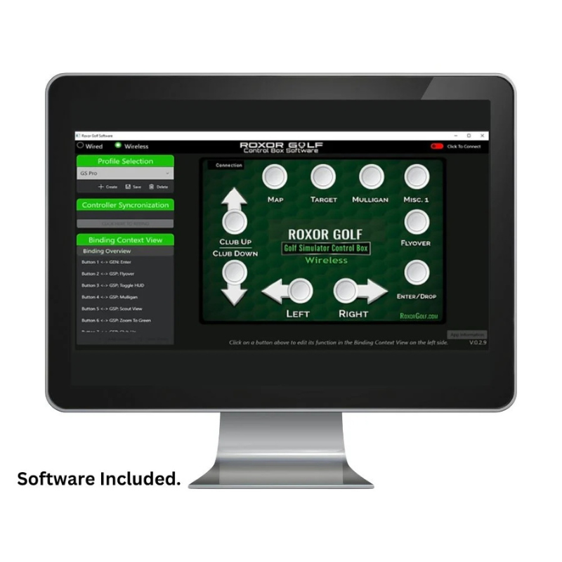 Roxor Golf Touchless Plug & Play software.