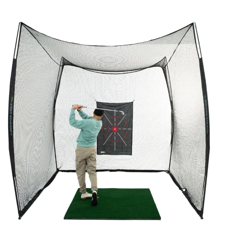 SIG 10x10x10 Square Golf Net golfer.