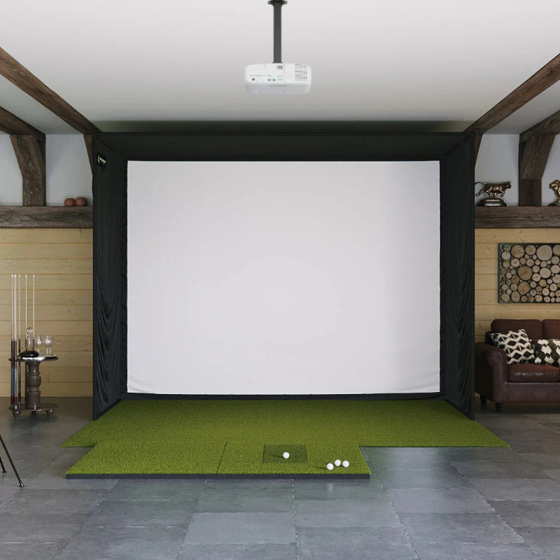 SIG12 Golf Simulator Studio Complete Package with SIGPRO 4' x 7' Golf Mat.