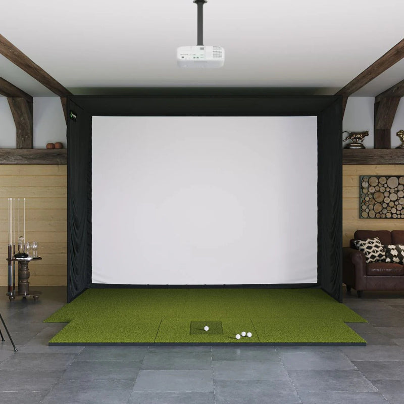 SIG12 Golf Simulator Studio Complete Package with SIGPRO 4' x 10' Golf Mat.