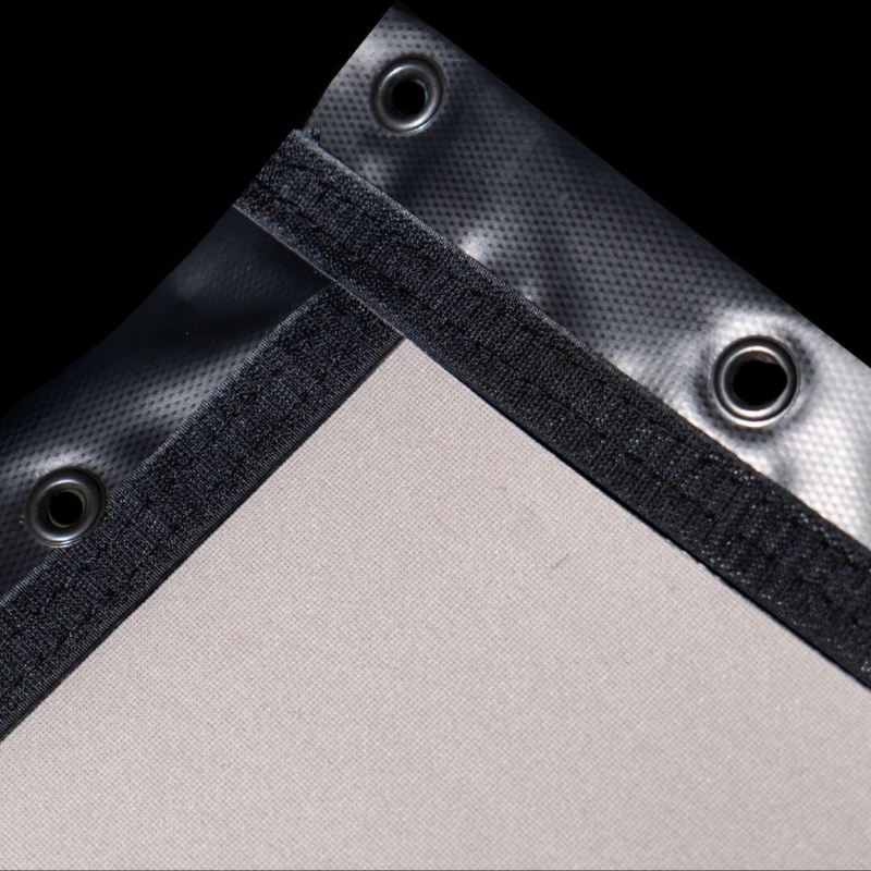 SIGPRO Premier Golf Simulator Impact Screen with grommets and velcro edge.