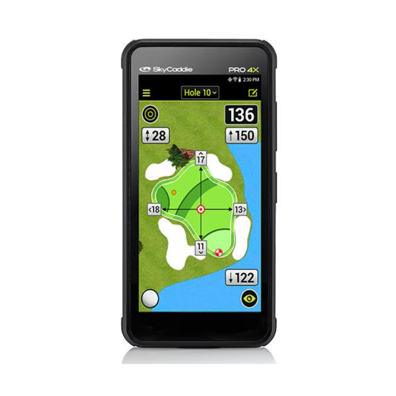 SkyCaddie PRO 4X front view hole 10 display green layout.