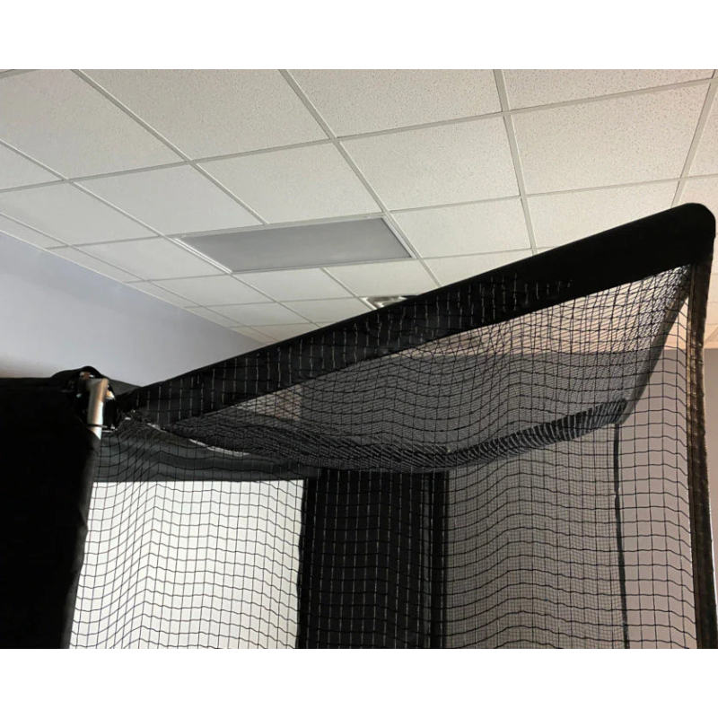 SkyGuard Golf Simulator Safety Netting corner view.