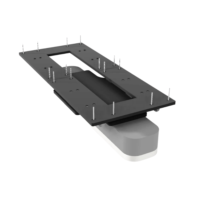 SkyRail Sliding Track Mount top view with mounting features.